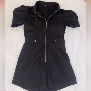 Black Utility Romper
